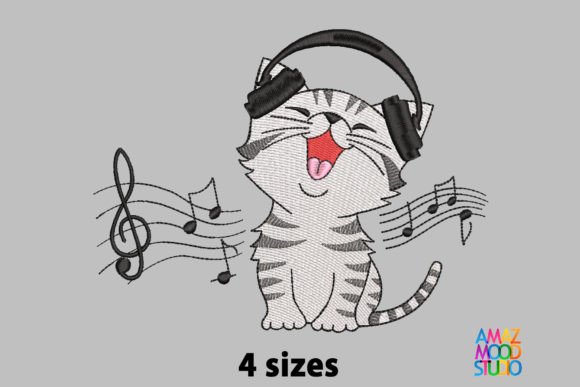 Cat with Headphones: A Holiday Embroidery Review