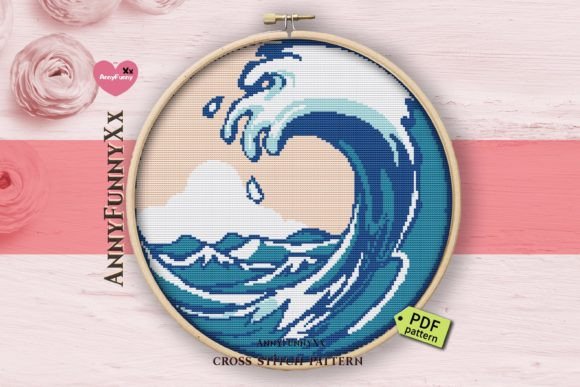 Ocean Cross Stitch Pattern PDF, Blue Wa Review