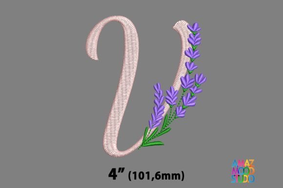 Reviewing the Letter V Floral Lavender Monogram